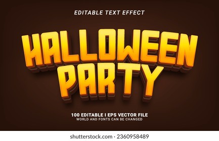 halloween party 3d style editable text effect