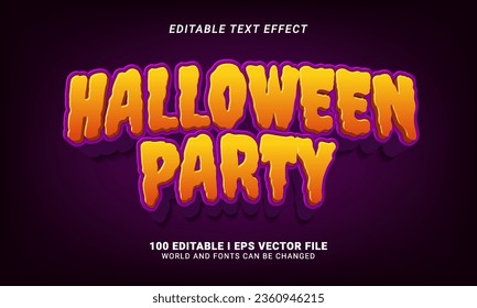 halloween party 3d style text effect