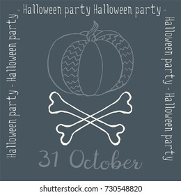 Halloween party advertisement. Halloween poster, print.