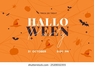 Halloween Party. Background Abstract Designe for Halloween. Patterns for Advertising, Web, Social Media, Poster, Banner, Cover. Vector Illustration