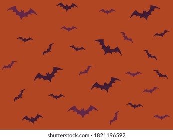 Halloween party background with bats. Poster backdrop 