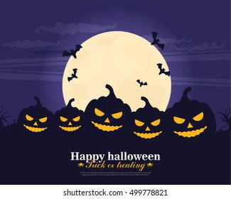 Halloween Party Background. Flat vector.