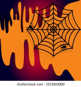 Halloween party background Flowing streaks of paint spider web. Autumn pattern design. Modern abstract card with black halloween background web on dark background