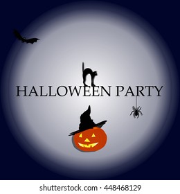 Halloween party background,  Happy Halloween Poster. baby template greeting or invitation. Halloween vector illustration