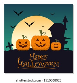 Halloween Party Background. Happy halloween. Vector Template illustration.
