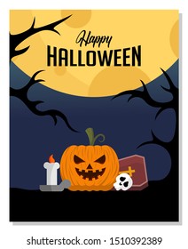 Halloween Party Background. Happy halloween. Vector Template illustration.
