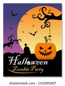 Halloween Party Background. Happy halloween. Vector Template illustration.
