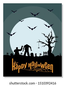 Halloween Party Background. Happy halloween. Vector Template illustration.
