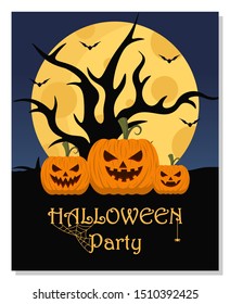 Halloween Party Background. Happy halloween. Vector Template illustration.
