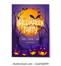 halloween party background with pumpkin