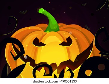 Halloween Party Background with Pumpkin. Magic bright background for game. Halloween splashscreen.