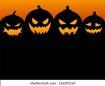 Halloween Party Background with Pumpkins