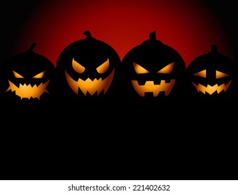 Halloween Party Background with Pumpkins