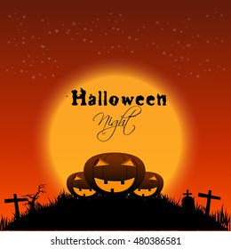 Halloween Party Background with Pumpkins.