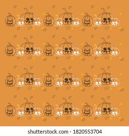 Halloween Party Background with pumpkins, Banner helloween party.