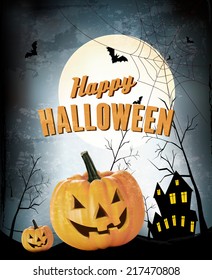 Antecedentes de la fiesta de Halloween con calabazas. Vector.