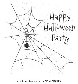 Halloween Party Background with Spider's Web
