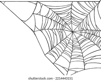 Halloween party background with spiderwebs isolated png or transparent texture,blank space for text,element template for poster,brochures, online advertising,vector illustration 