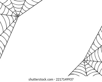 Halloween party background with spiderwebs isolated png or transparent texture,blank space for text,element template for poster,brochures, online advertising,vector illustration 