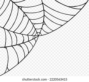 Halloween Party Background With Spiderwebs Isolated Png Or Transparent Texture,blank Space For Text,element Template For Poster,brochures, Online Advertising,vector Illustration 