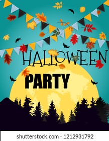 Halloween Party Background Template. Vector illustration EPS10