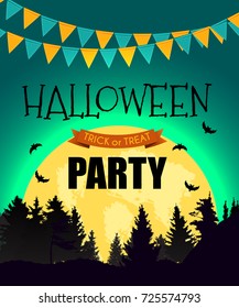 Halloween Party Background Template. Vector illustration EPS10