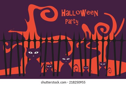 Halloween party background, vector poster