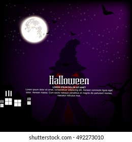 Halloween Party Background,Happy Halloween message design background.