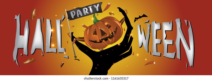 Halloween party banner design template