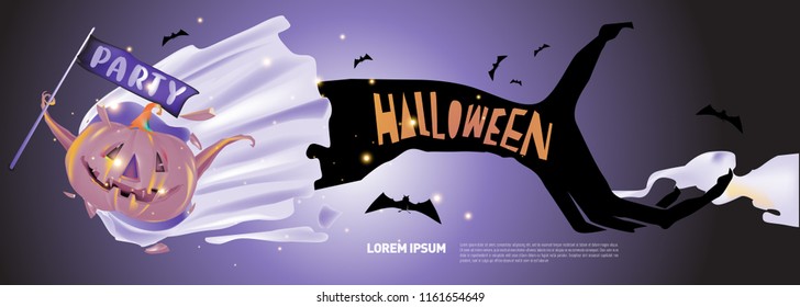 Halloween party banner design template