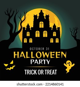 Halloween Party banner design template.