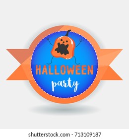 Halloween party banner with funny pumpkin