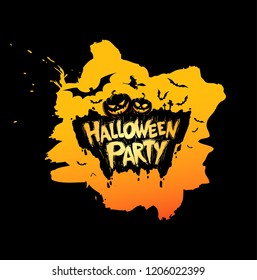 halloween party banner layout design, vector illustration