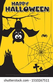 halloween party banner layout design, vector illustration