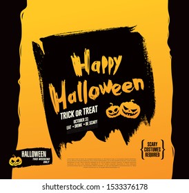 halloween party banner layout design, vector illustration