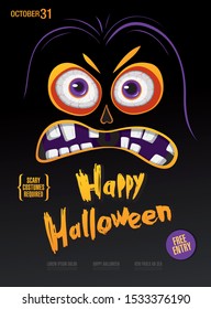 halloween party banner layout design, vector illustration