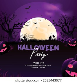 Halloween Party Banner Vector Design