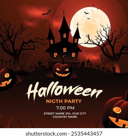 Halloween Party Banner Vector Design
