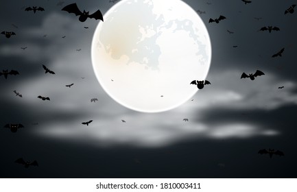 Halloween Party-Schläger und Mondplakat. Konzept für Karneval-Hintergrund 