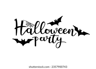 Halloween party black lettering. Vector