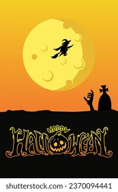 Halloween party, bright banner set. Helloween vector banner design, happy halloween background