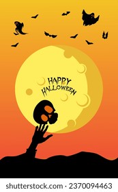 Halloween party, bright banner set. Helloween vector banner design, happy halloween background