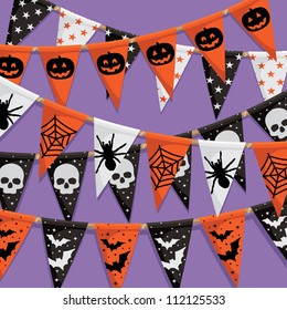 halloween party bunting background, with clipping path