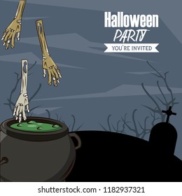 Halloween party card