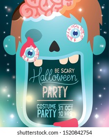 Halloween party card design ,vector illustration