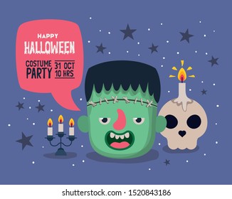 Halloween party card design ,vector illustration