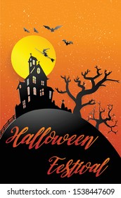Halloween party card design. vector illustration 