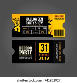 Halloween party card Entry passes.Halloween party tickets.