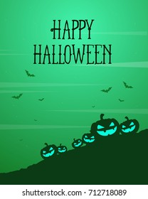Halloween party card with green background