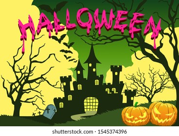 halloween party card october pumpkin